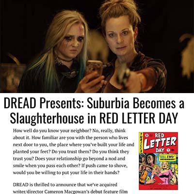DREAD Presents: Suburbia Becomes a Slaughterhouse in RED LETTER DAY